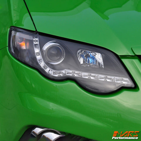 Black DRL LED Head Lights for Ford FPV Series 1 Falcon FG XR6 & XR8 Sedan & Ute - Mars Performance