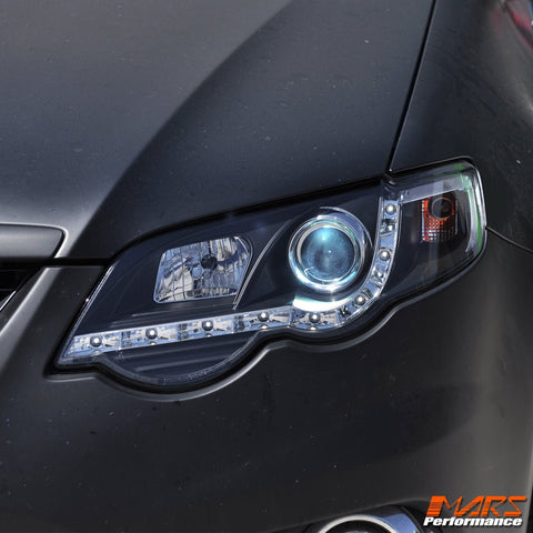 Black DRL LED Head Lights for Ford FPV Series 1 Falcon FG XR6 & XR8 Sedan & Ute - Mars Performance