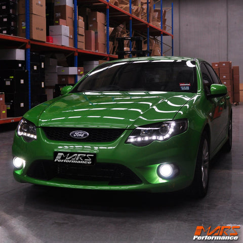 Black DRL LED Head Lights for Ford FPV Series 1 Falcon FG XR6 & XR8 Sedan & Ute - Mars Performance