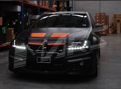 Black DRL LED Projector Head Lights for Holden Commodore & HSV VE Series 1 - Mars Performance