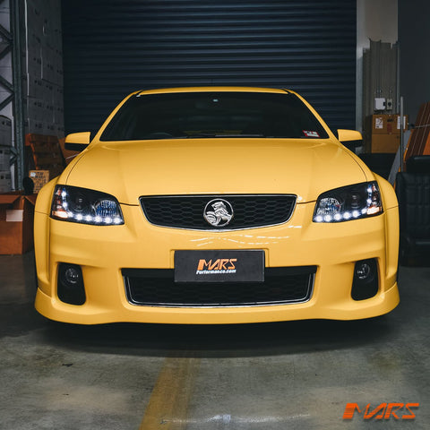 Black DRL LED Projector Head Lights for Holden Commodore & HSV VE Series 2 2009 - 2013 - Mars Performance