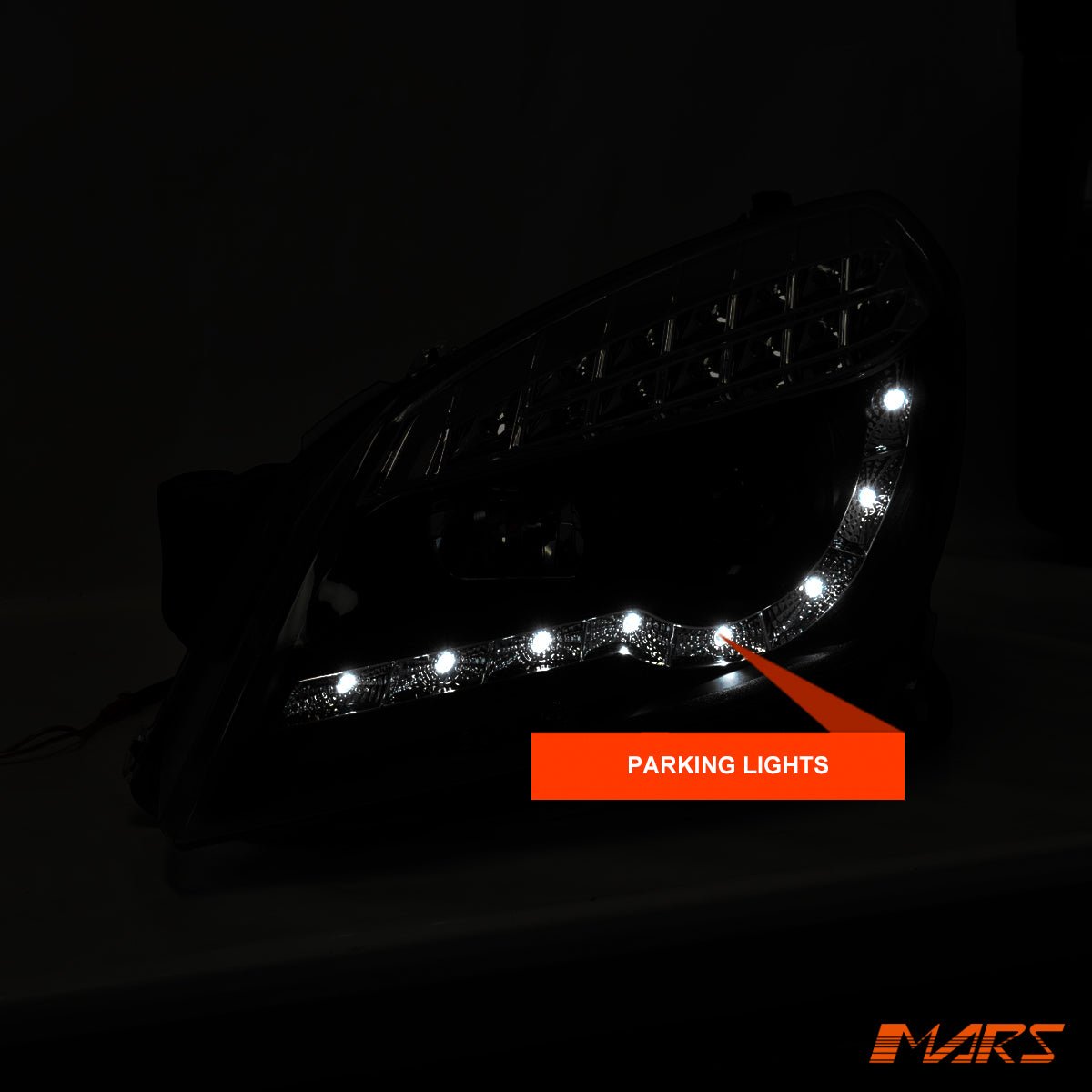 Black DRL LED Projector Head Lights with LED Indicators for Holden Astra H 2004 - 2012 - Mars Performance