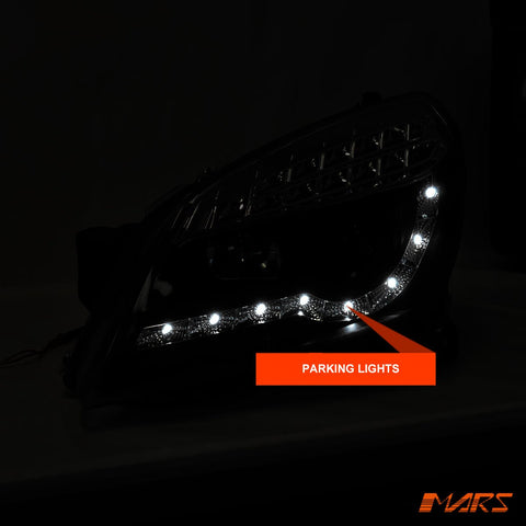 Black DRL LED Projector Head Lights with LED Indicators for Holden Astra H 2004 - 2012 - Mars Performance