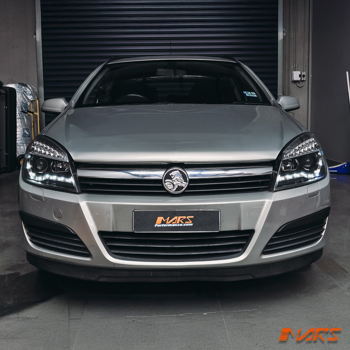 Black DRL LED Projector Head Lights with LED Indicators for Holden Astra H 2004 - 2012 - Mars Performance