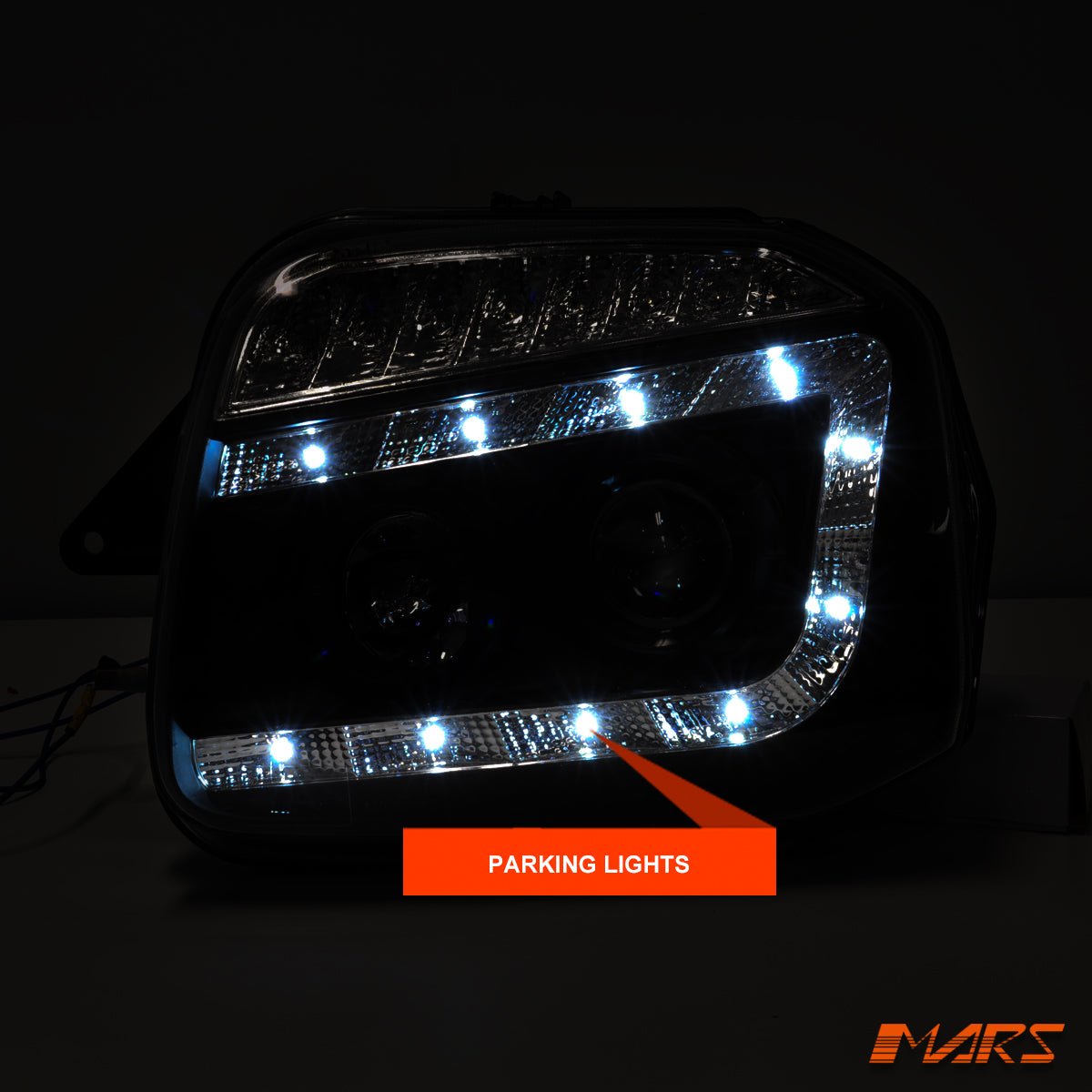 Black DRL LED Projector Head Lights with LED Indicators for Suzuki Jimny SN 1999 - 2018 - Mars Performance