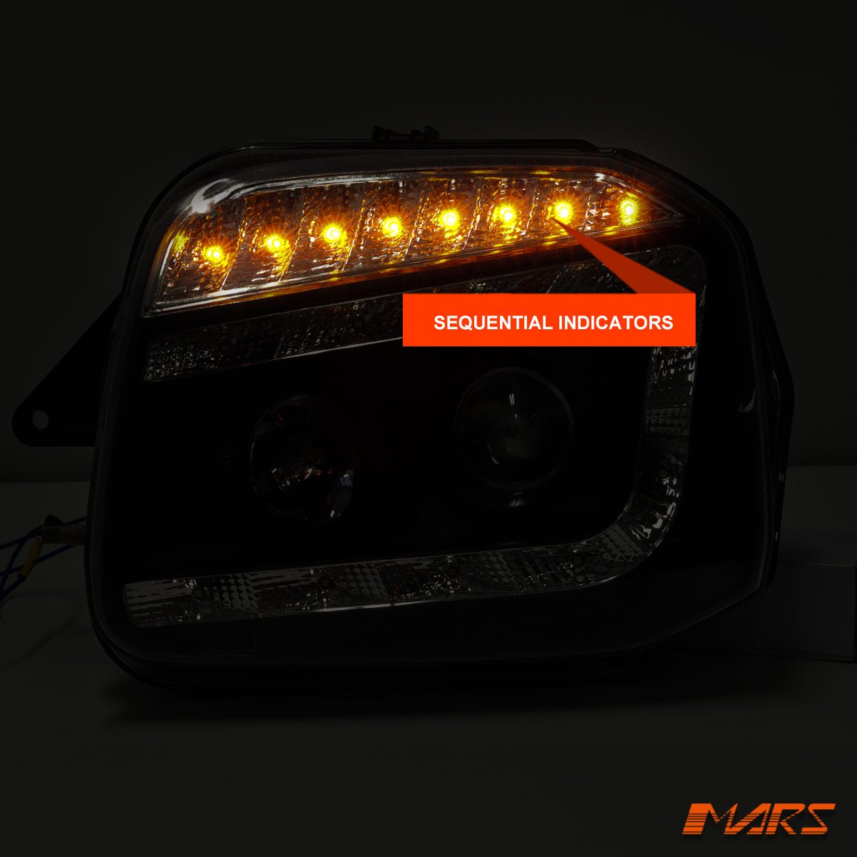 Black DRL LED Projector Head Lights with LED Indicators for Suzuki Jimny SN 1999 - 2018 - Mars Performance