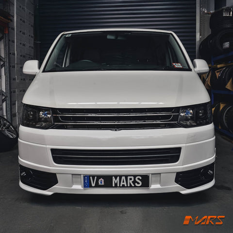 Black DRL LED Real Day - Time Projector Head Lights for VolksWagen VW Transporter T5.1 2011 - 2015 - Mars Performance