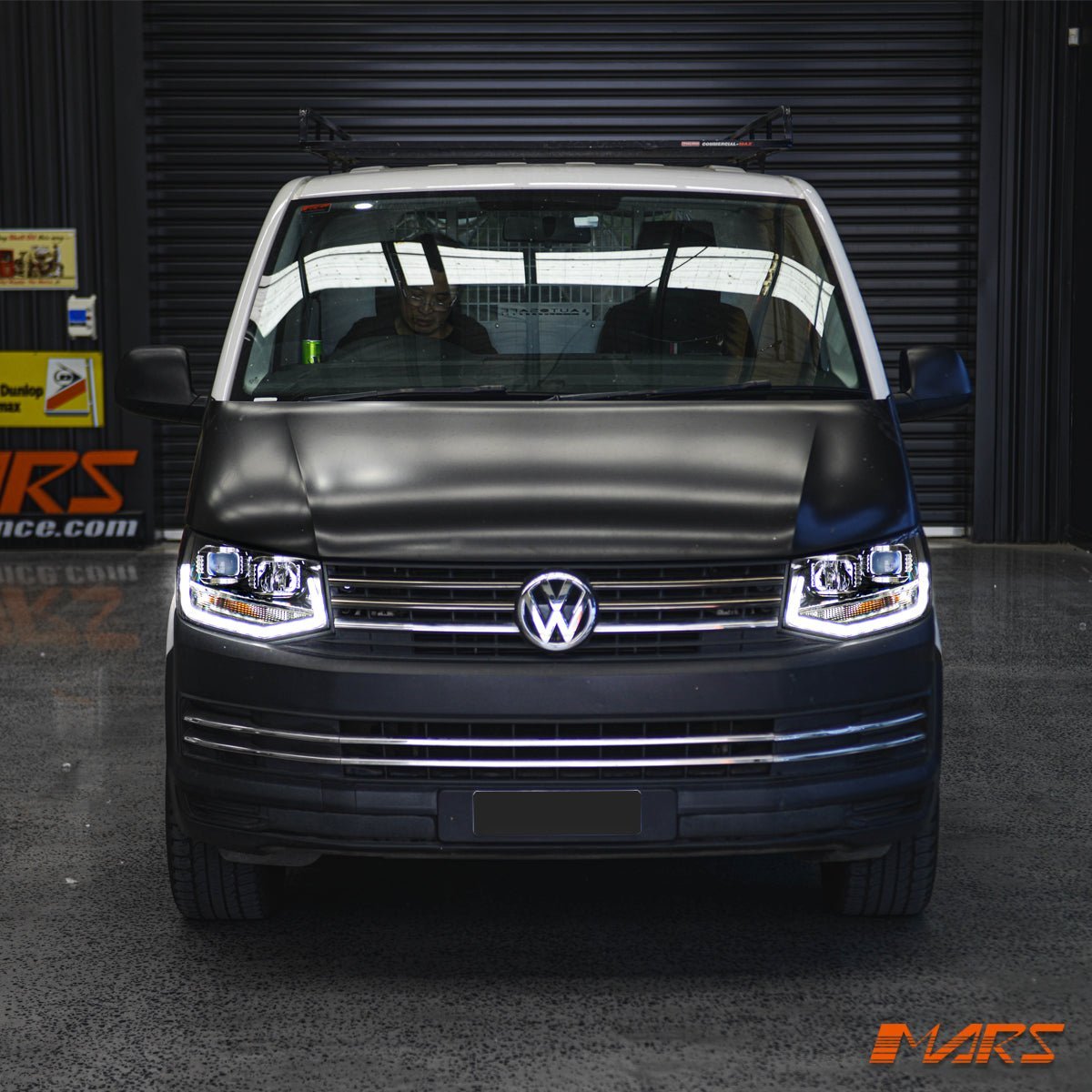 Black DRL LED Real Day - Time Projector Head Lights for VolksWagen VW Transporter T6 2016 - 2020 - Mars Performance