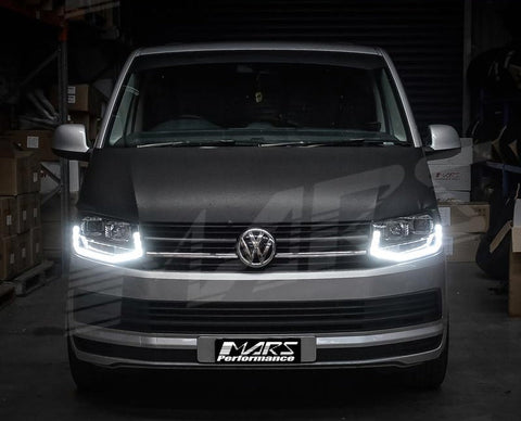 Black DRL LED Real Day - Time Projector Head Lights for VolksWagen VW Transporter T6 2016 - 2020 - Mars Performance
