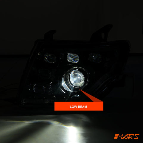 Black DRL Style Full LED Projector Sequential Indicator Head Lights for Mitsubishi Pajero NS NT NW NX 2007 - 2021 - Mars Performance