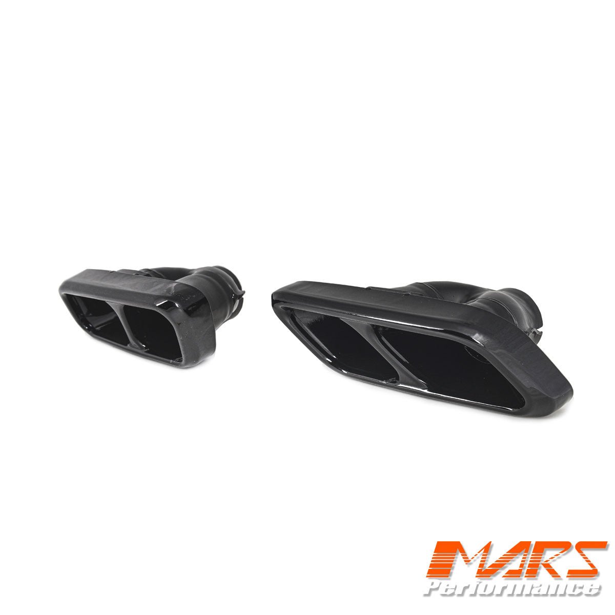 Black Exhaust Muffler Tips for LAND ROVER Range Rover Sport L494 Update SVR Rear Bumper Bar 2018 - 2021 - Mars Performance