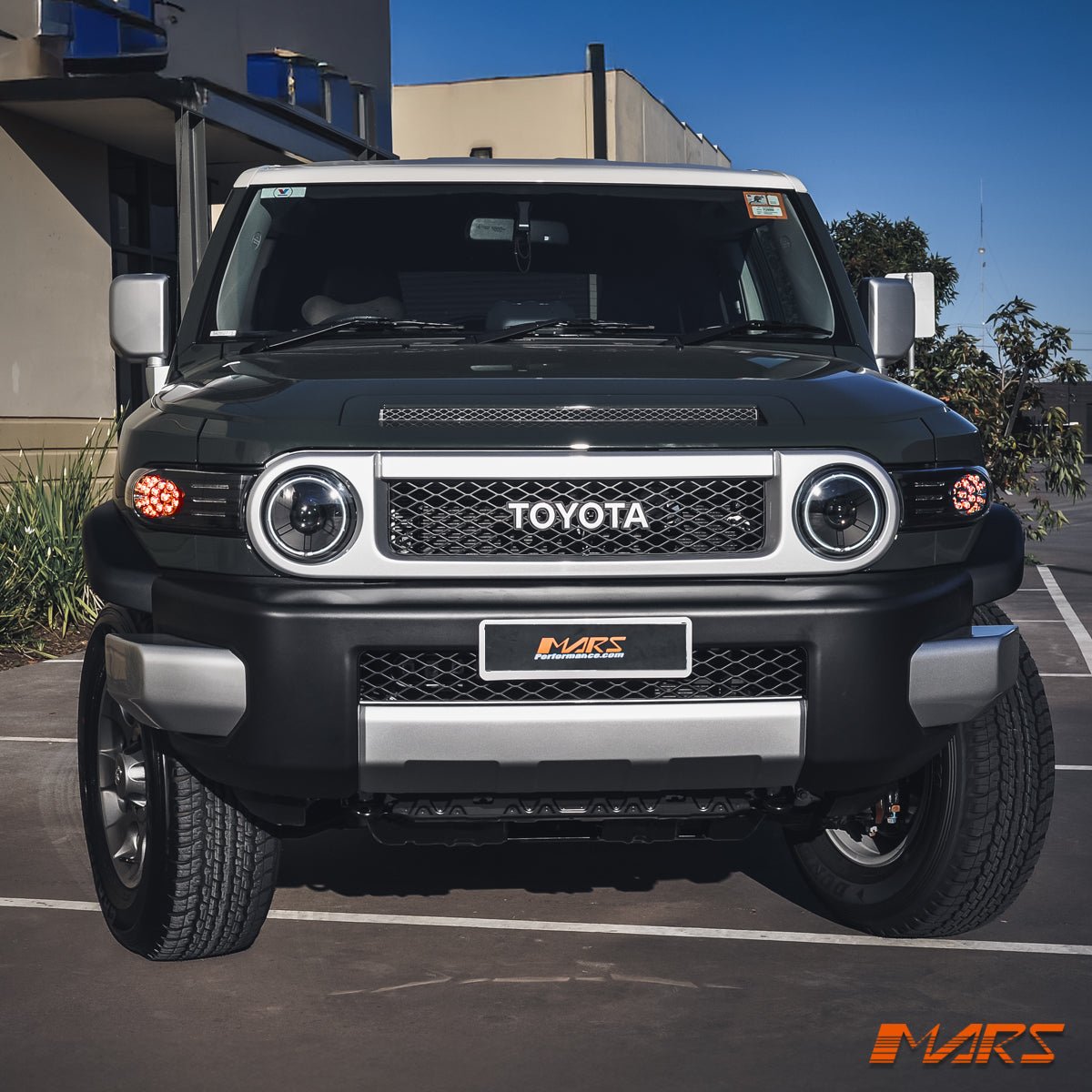 Black Front Full LED Corner Turn Signal Indicator Lights For Toyota FJ - Cruiser 2006 - 2022 - Mars Performance