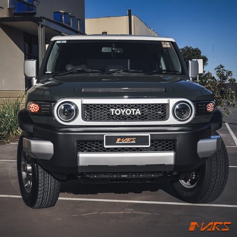 Black Front Full LED Corner Turn Signal Indicator Lights For Toyota FJ - Cruiser 2006 - 2022 - Mars Performance