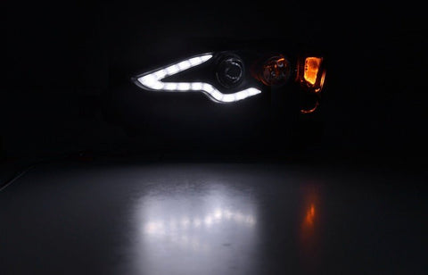 Black Full LED DRL Day - Time Projector Head Lights for Lexus IS200T IS250 IS300H IS350 GSE30R 2013 - 2016 - Mars Performance