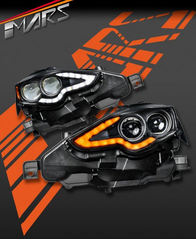 Black Full LED DRL Day - Time Projector Head Lights for Lexus IS200T IS250 IS300H IS350 GSE30R 2013 - 2016 - Mars Performance