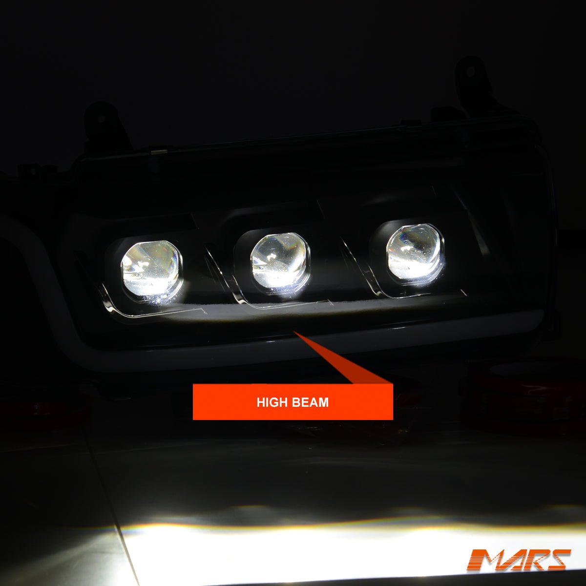 Black Full LED Head Lights with Sequential Indicator for Toyota LANDCRUISER 80 Series FJ80 LC80 1990 - 1997 - Mars Performance