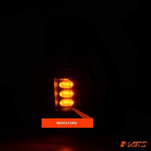 Black Full LED Tail lights with Red Stripes for Toyota Hilux REVO ROCCO 2015 - 2024 - Mars Performance