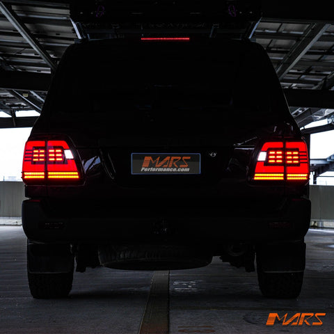 Black Full LED Tail Lights with Sequential Indicators for TOYOTA LANDCRUISER FJ100 LC100 100 Series 1998 - 2007 - Mars Performance