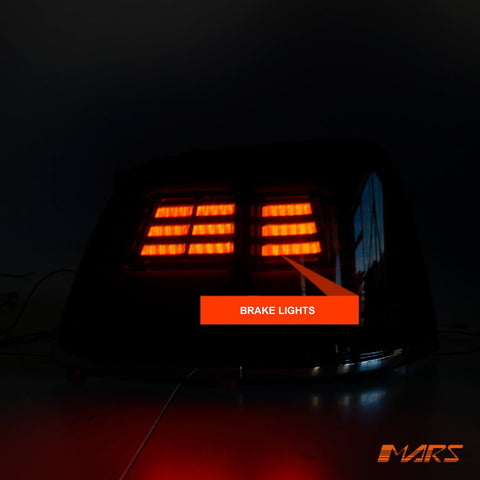 Black Full LED Tail Lights with Sequential Indicators for TOYOTA LANDCRUISER FJ200 LC200 200 Series 2007 - 2015 - Mars Performance