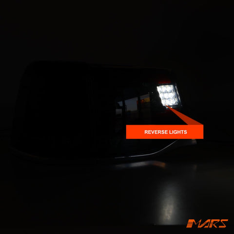Black Full LED Tail Lights with Sequential Indicators for TOYOTA LANDCRUISER FJ200 LC200 200 Series 2015 - 2020 - Mars Performance