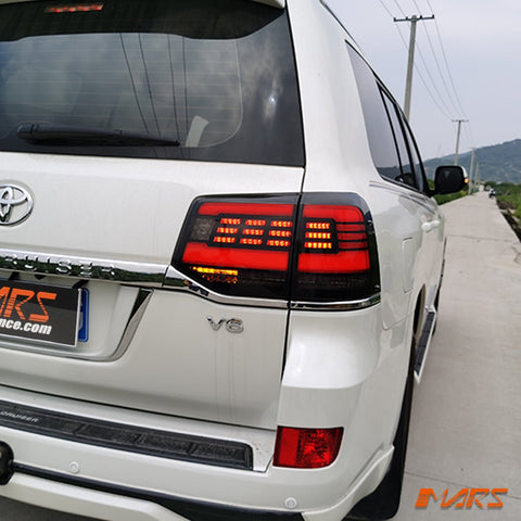 Black Full LED Tail Lights with Sequential Indicators for TOYOTA LANDCRUISER FJ200 LC200 200 Series 2015 - 2020 - Mars Performance
