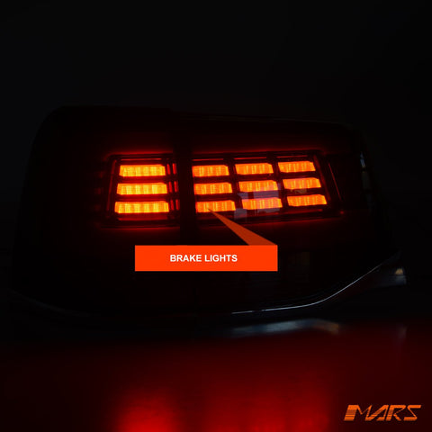 Black Full LED Tail Lights with Sequential Indicators for TOYOTA LANDCRUISER FJ200 LC200 200 Series 2015 - 2020 - Mars Performance