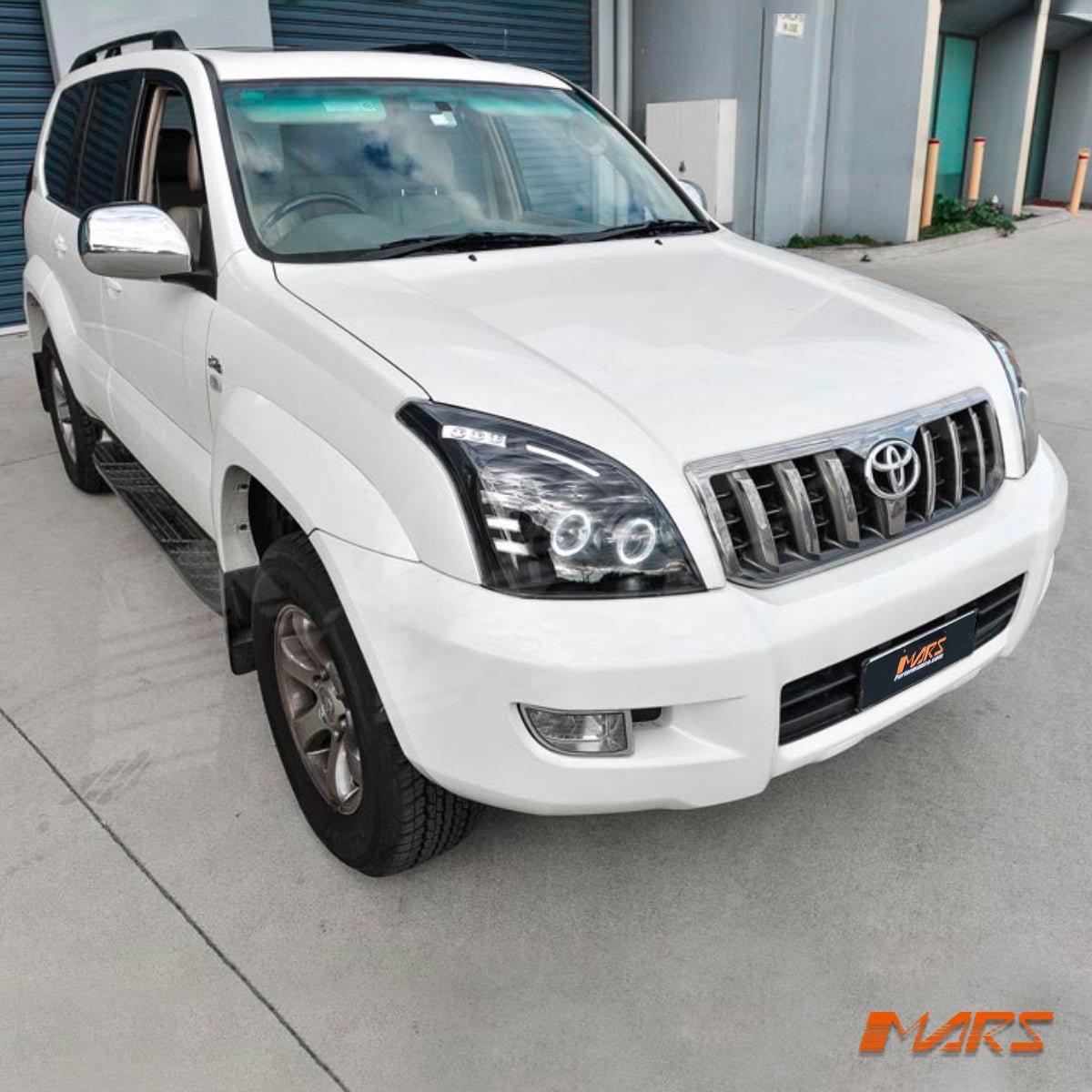 Black High Power Angel Eyes Projector Head Lights for Toyota LANDCRUISER Prado 120 Series LC120 FJ120 2003 - 2009 - Mars Performance