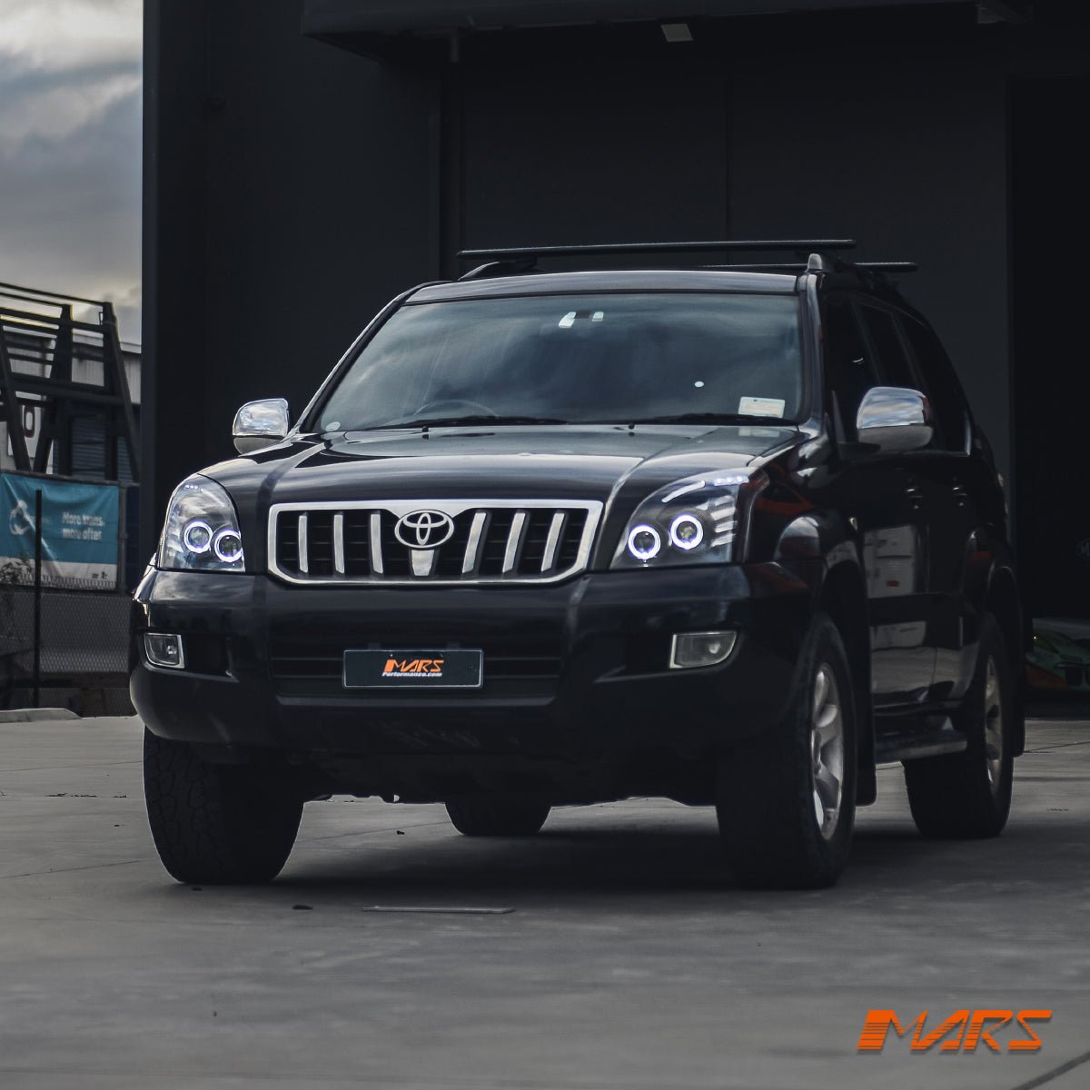 Black High Power Angel Eyes Projector Head Lights for Toyota LANDCRUISER Prado 120 Series LC120 FJ120 2003 - 2009 - Mars Performance
