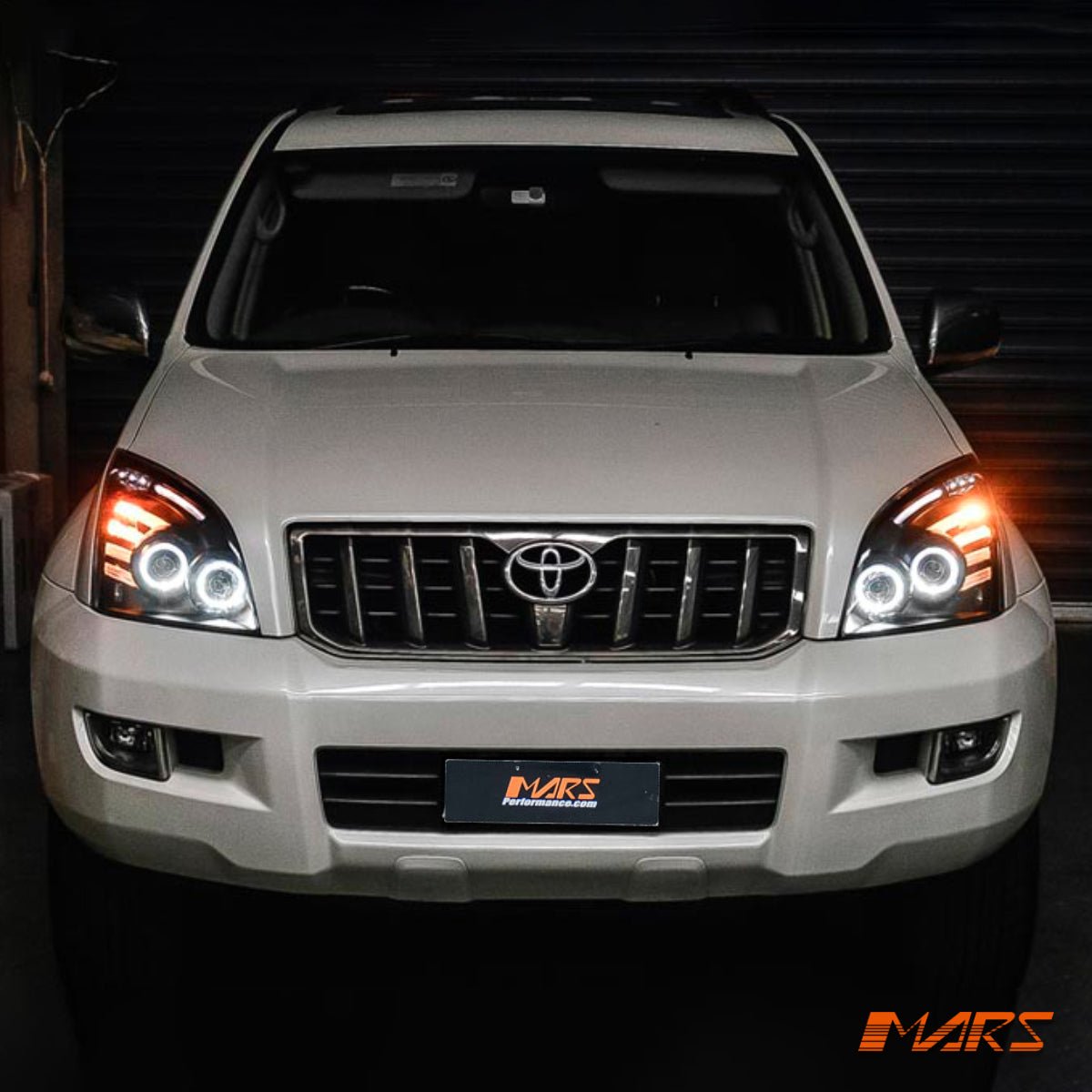 Black High Power Angel Eyes Projector Head Lights for Toyota LANDCRUISER Prado 120 Series LC120 FJ120 2003 - 2009 - Mars Performance