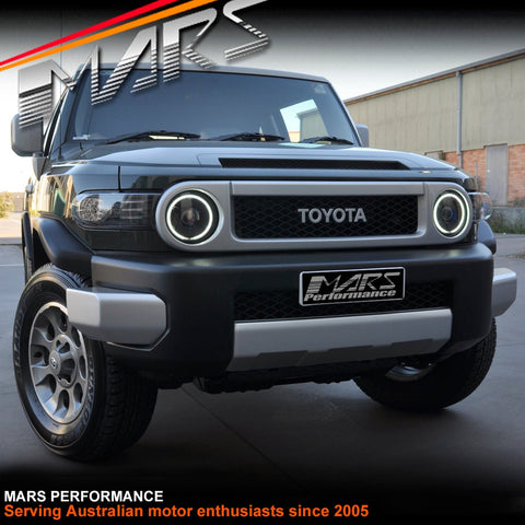 Black High Power LED Angel Eyes Dual Beam Projector Head Lights for Toyota FJ - Cruiser 2006 - 2022 - Mars Performance