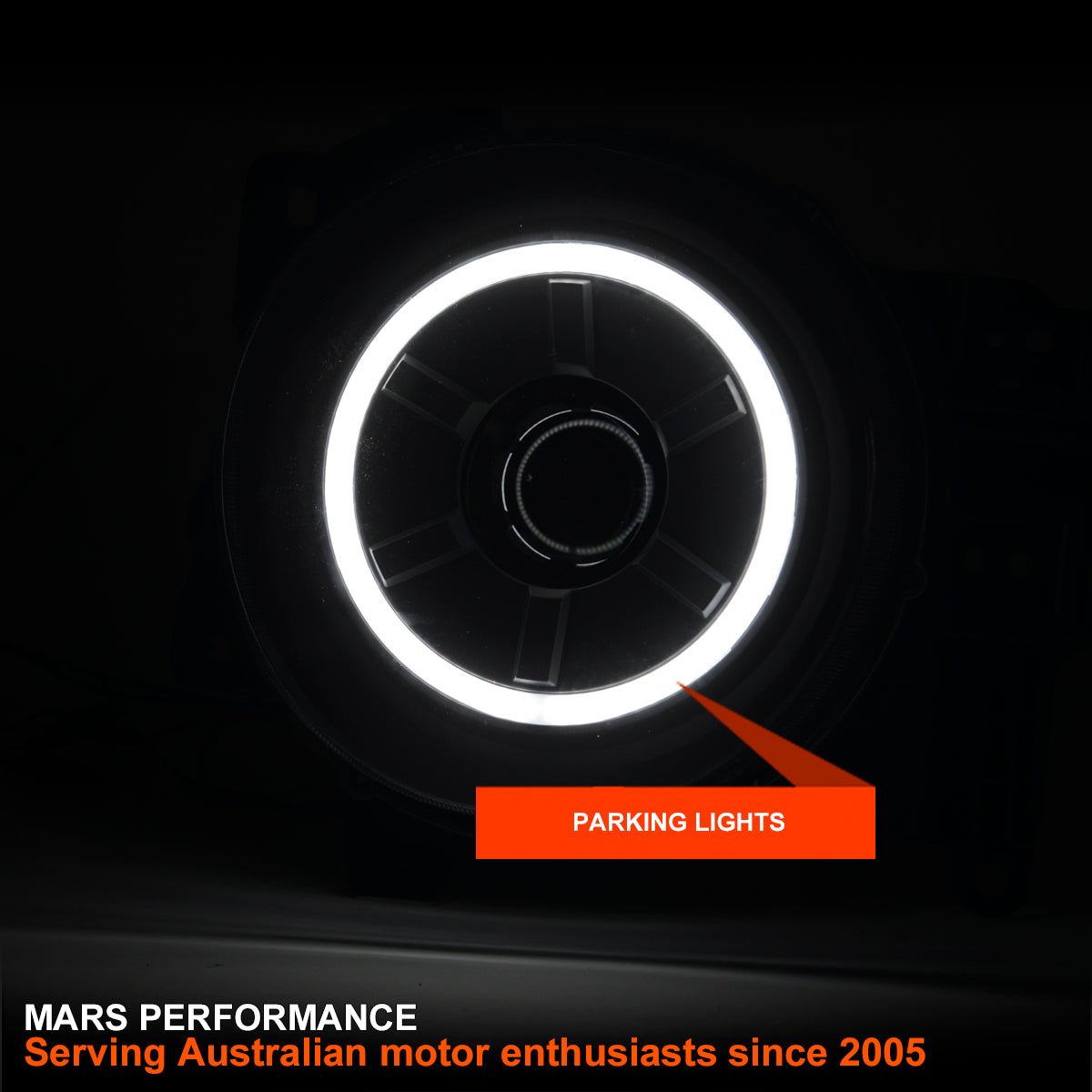 Black High Power LED Angel Eyes Dual Beam Projector Head Lights for Toyota FJ - Cruiser 2006 - 2022 - Mars Performance
