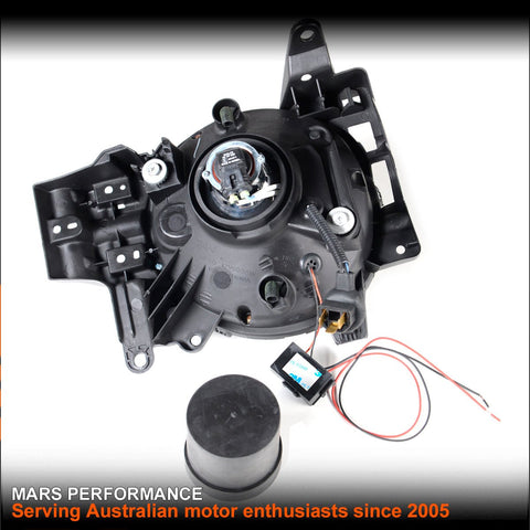 Black High Power LED Angel Eyes Dual Beam Projector Head Lights for Toyota FJ - Cruiser 2006 - 2022 - Mars Performance