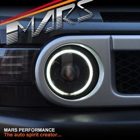 Black High Power LED Angel Eyes Dual Beam Projector Head Lights for Toyota FJ - Cruiser 2006 - 2022 - Mars Performance