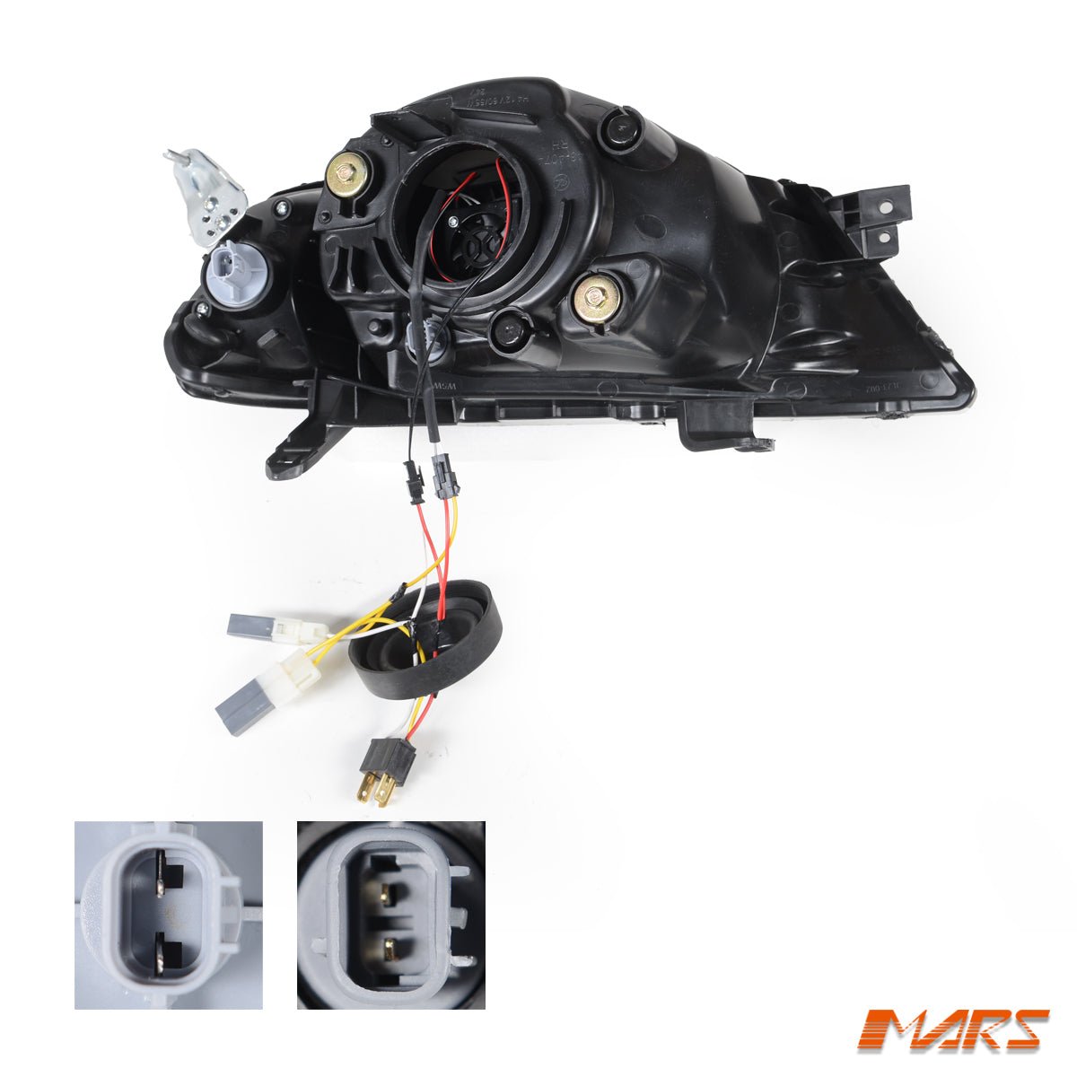 Black High Power LED DRL Projector Head Lights for Mitsubishi Triton ML MN 2006 - 2015 - Mars Performance