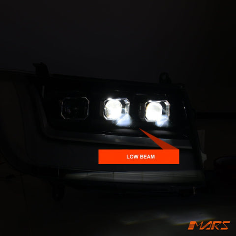 Black LC300 Style FULL LED Head Lights with Sequential Indicator for Toyota LANDCRUISER 100 Series 2005 - 2007 FJ100 LC100 - Mars Performance