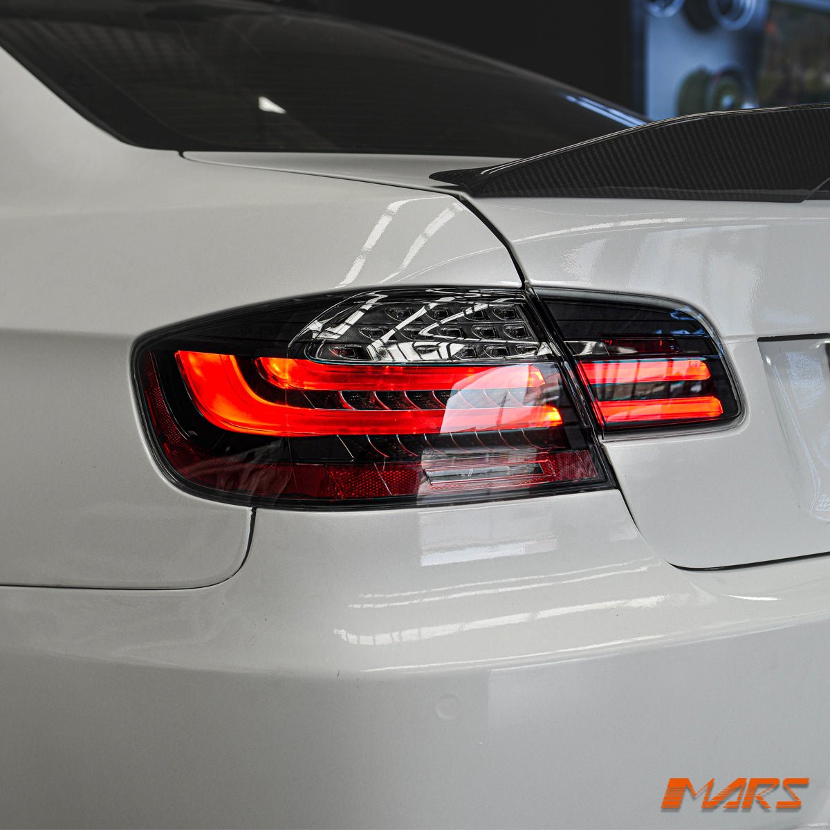 Black LCI Update Style 3D Stripe Bar LED Tail Lights for BMW 3 - Series E92 Coupe & M3 2006 - 2013 - Mars Performance