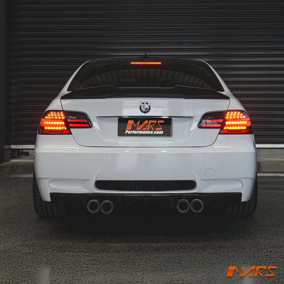 Black LCI Update Style 3D Stripe Bar LED Tail Lights for BMW 3 - Series E92 Coupe & M3 2006 - 2013 - Mars Performance