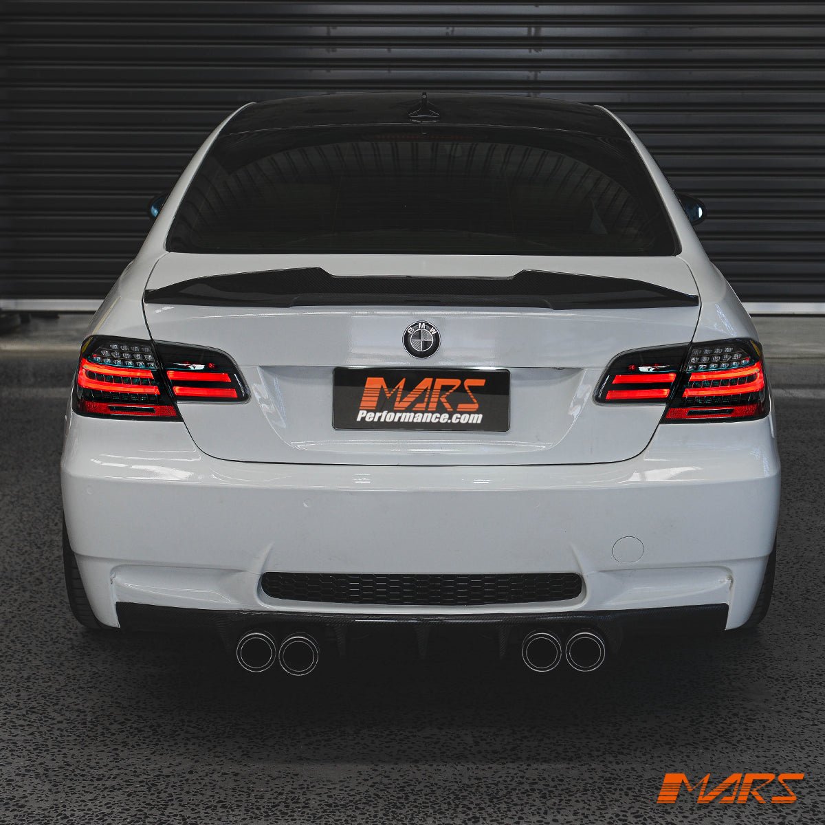 Black LCI Update Style 3D Stripe Bar LED Tail Lights for BMW 3 - Series E92 Coupe & M3 2006 - 2013 - Mars Performance