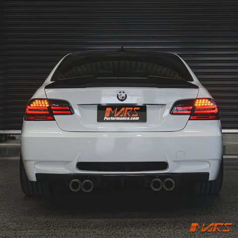 Black LCI Update Style 3D Stripe Bar LED Tail Lights for BMW 3 - Series E92 Coupe & M3 2006 - 2013 - Mars Performance