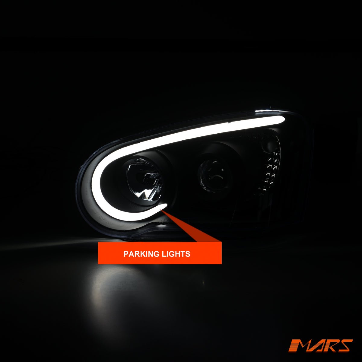Black LED 3D Stripe DRL & Projector Head Lights for Subaru Impreza 2003 - 2005 Sedan & Wagon - Mars Performance