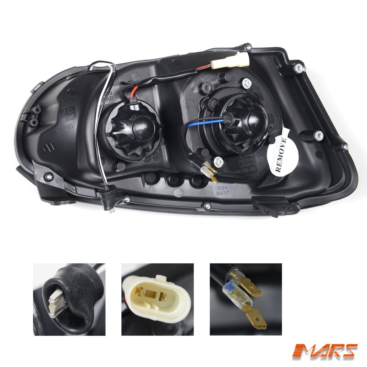 Black LED 3D Stripe DRL & Projector Head Lights for Subaru Impreza 2003 - 2005 Sedan & Wagon - Mars Performance
