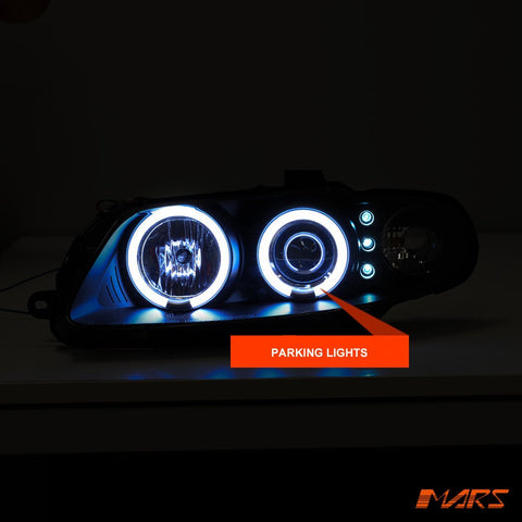Black LED & CCFL Angel Eyes Projector Head Lights for Holden VZ Monaro 2004 - 2006 & HSV Coupe VZ - Mars Performance