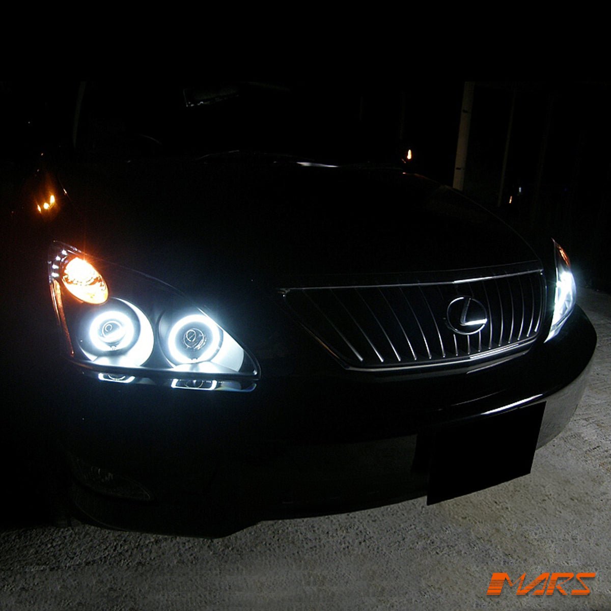 Black LED DRL & CCFL Angel Eyes Projector Head Lights for Lexus RX330 RX350 RX400H 2003 - 2008 - Mars Performance