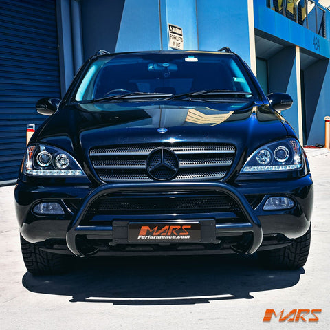 Black LED DRL Day Time Projector Head Lights for Mercedes - Benz ML W163 1998 - 2001 - Mars Performance