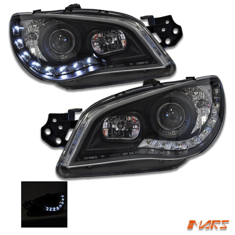Black LED DRL Day - Time Projector Head Lights for Subaru Impreza 2005 - 2007 - Mars Performance