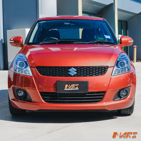 Black LED DRL Dual Beam Projector Head Lights for Suzuki Swift 2011 - 2017 - Mars Performance