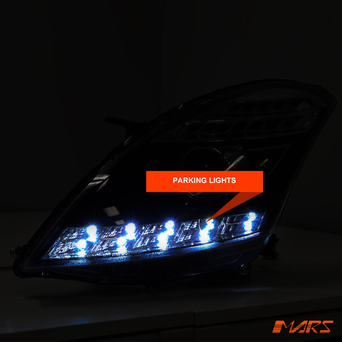 Black LED DRL Dual Beam Projector Head Lights for Suzuki Swift 2011 - 2017 - Mars Performance