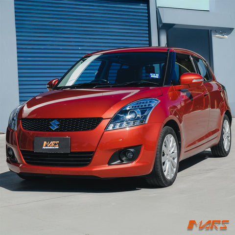 Black LED DRL Dual Beam Projector Head Lights for Suzuki Swift 2011 - 2017 - Mars Performance