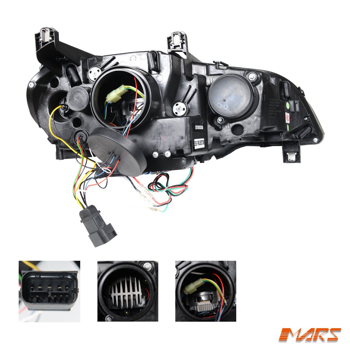 Black LED DRL projector Head Lights for BMW X - Series X5 E70 - Suit Stock Xenon / AFS Model only - Mars Performance