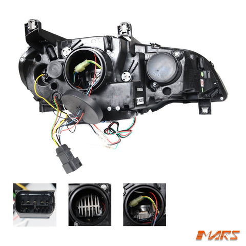Black LED DRL projector Head Lights for BMW X - Series X5 E70 - Suit Stock Xenon / AFS Model only - Mars Performance